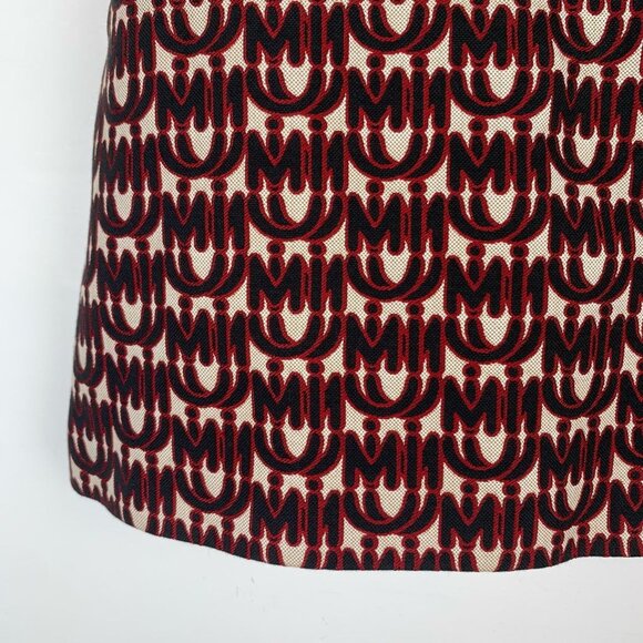 Miu Miu Logo-Print Cotton & Polyester Blend Mini Skirt Size 38 Made In Italy Bla - Picture 4 of 7